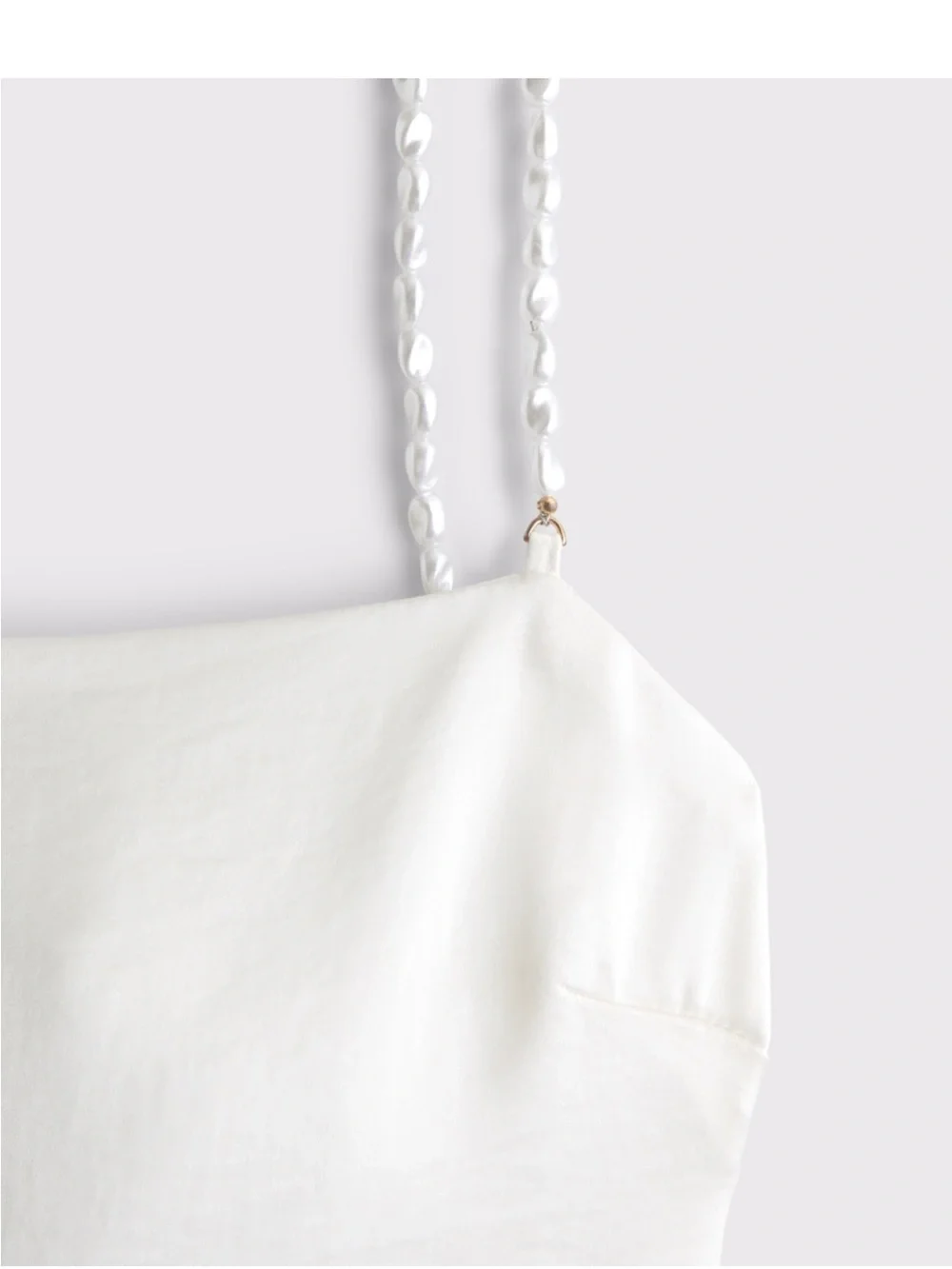 Abercrombie & Fitch White Satin Maxi Slip Dress with Chain Straps